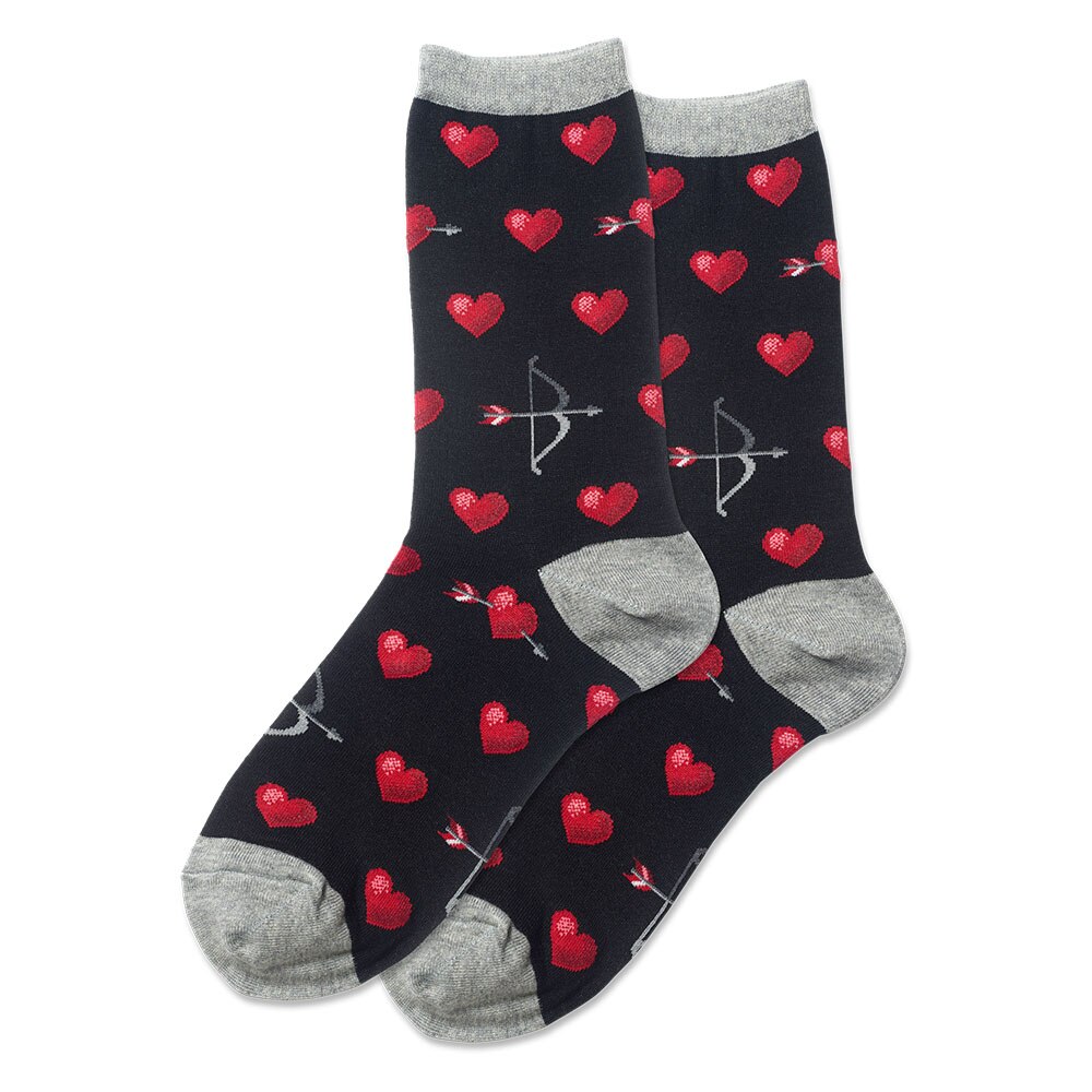 HotSox, Black, Novelty, Cotton Blend, Accessories, Women, Socks, Bow & Arrow, Black, 417799